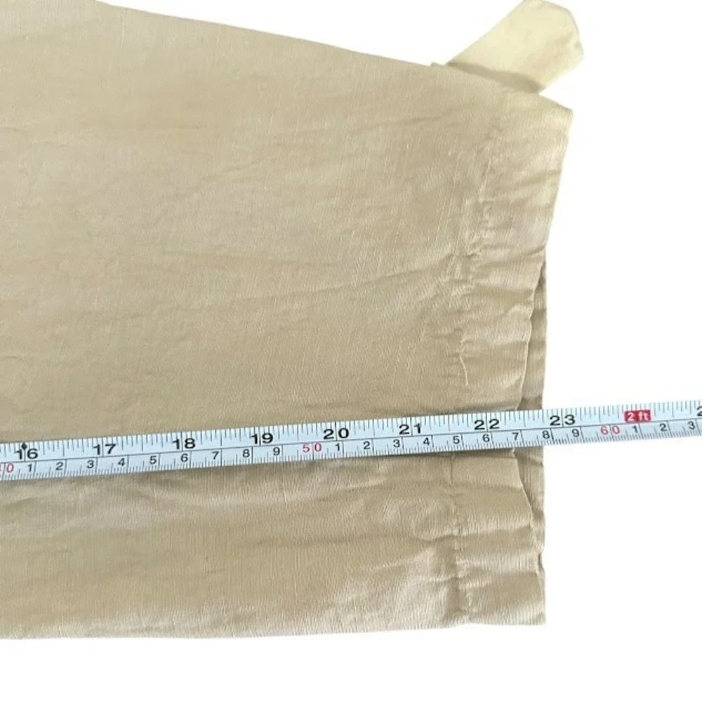 Aritzia Wilfred Kafka Khaki Linen Blend Belted Cargo Crop‎ Pants Womens 2